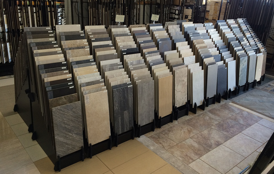 tile showroom waterfall display rack