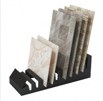 Metal display rack waterfall design for ceramics or porcelain tile
