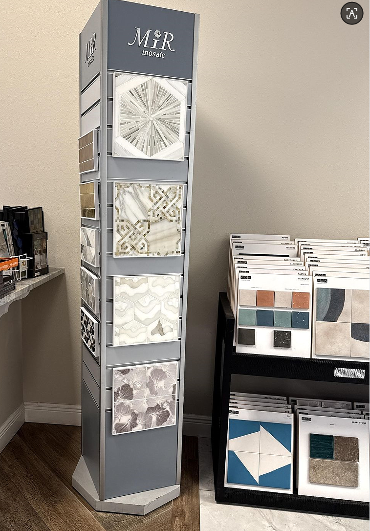 rotating showroom mosaic sample display stand