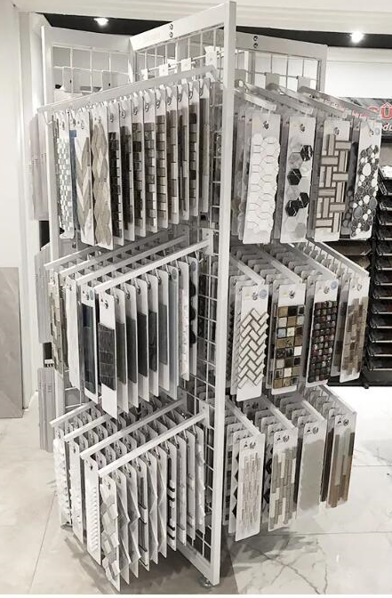 mosaic hanging display shelf with display hooks