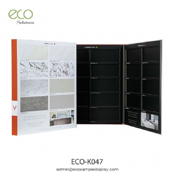 Cardboard quartz surface sample display book