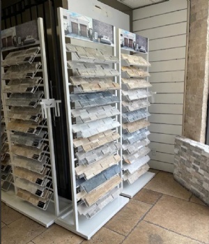 Stone tile display racks display granite marble ledger stone