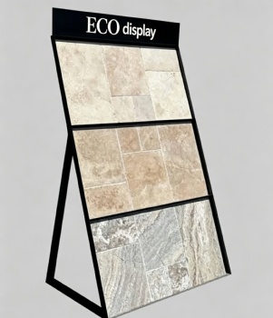 Paver stone display rack shelf outdoor use
