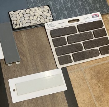 Sample boards for tile, stone, flooring